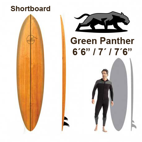 logotipo de las tablas de surf de madera tipo Green Panther