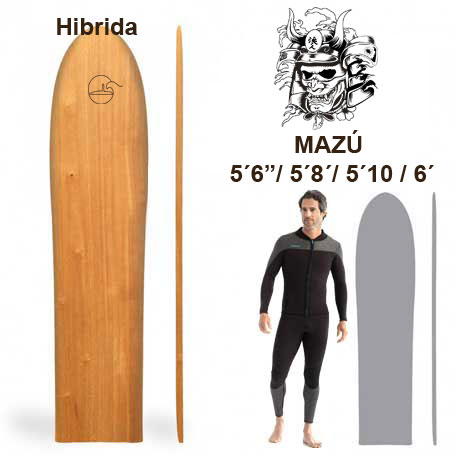 logotipo mazú para tablas de surf de madera