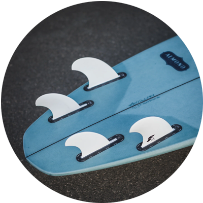 cuatro quillas o quad fin para tablas de surf de madera