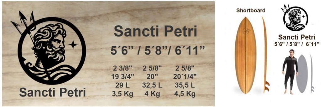 logotipo tabla de madera modelo Sancti Petri
